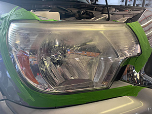 green headlight before